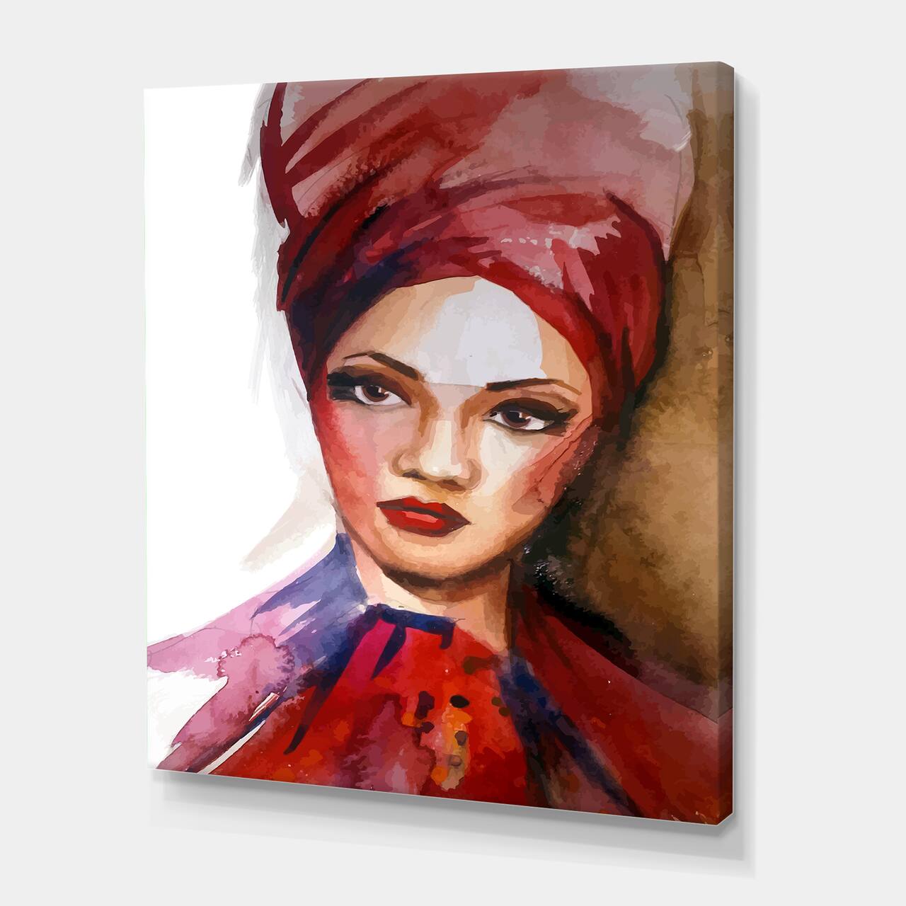 Designart - Portrait of Young African American Woman I - Modern Canvas Wall Art Print